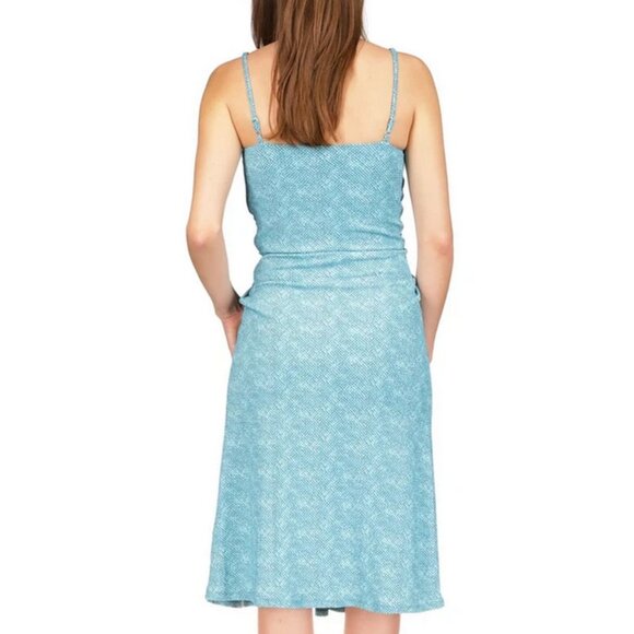MICHAEL KORS Woman Spaghetti Straps Aqua Fit and Flare Short Dress L - Picture 4 of 6